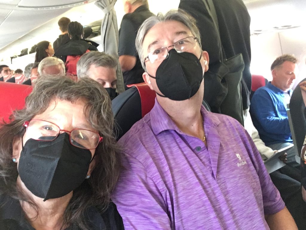 Masked on plane